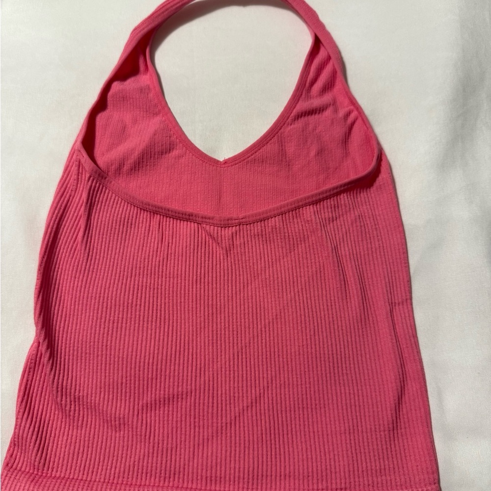 Pink Ribbed Halter Top - Picture 3 of 3